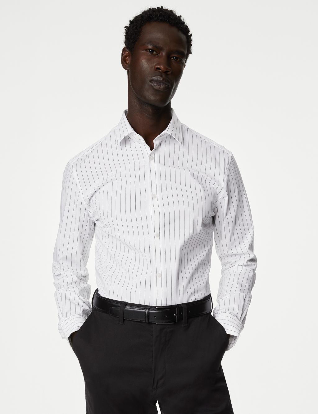 Slim Fit Wide Stripe Stretch Shirt image 1