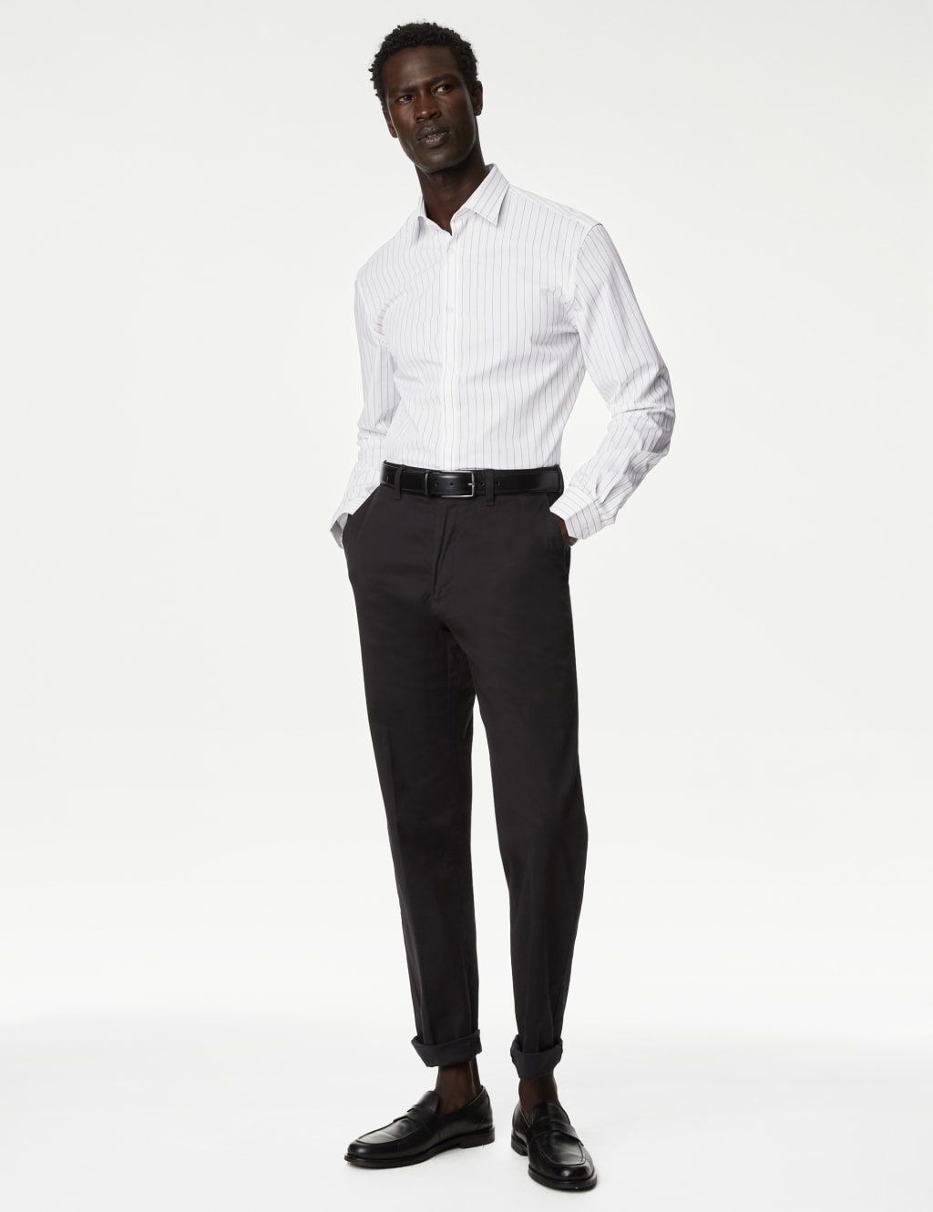 Slim Fit Wide Stripe Stretch Shirt image 3