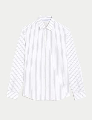 Slim Fit Wide Stripe Stretch Shirt