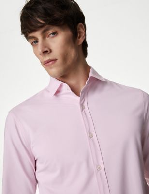 

Mens Autograph Slim Fit Easy Iron Jersey Shirt - Pink, Pink