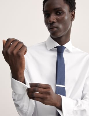 

JAEGER Mens Tailored Fit Pure Cotton Shirt - White, White