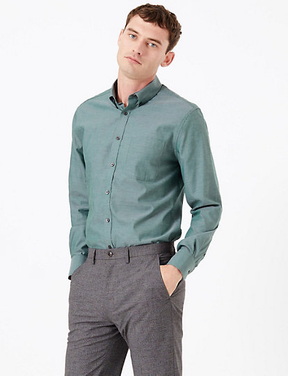 Tailored Fit Pure Cotton Oxford Shirt