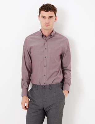Chemise Oxford coupe ajust&eacute;e en coton, repassage facile