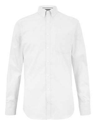 M&S Mens Tailored Fit Pure Cotton Oxford Shirt