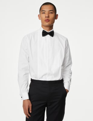 

M&S Collection Camisa de vestir de algodón de ajuste estándarMens - White, White