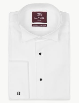 Tailored Fit Pure Cotton Dinner Shirt ...