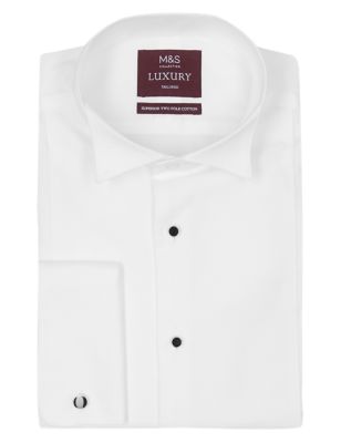 M&S Mens Tailored Fit Pure Cotton Dinner Shirt