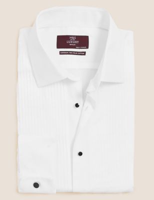 M&S Mens Regular Fit Pure Cotton Dinner Shirt