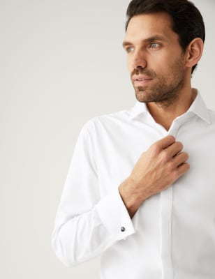 

Mens M&S SARTORIAL Regular Fit Pure Cotton Dinner Shirt - White, White