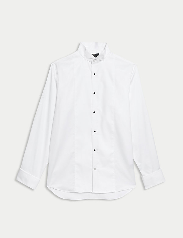 Robe chemise coupe standard 100&nbsp;% coton à poignets mousquetaires - FR
