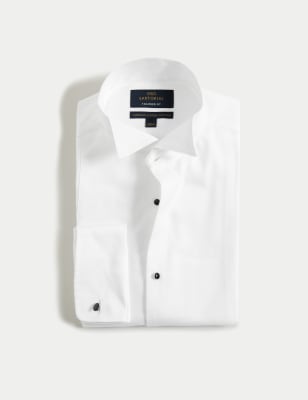 Camisa de cuello alto clásica en blanco