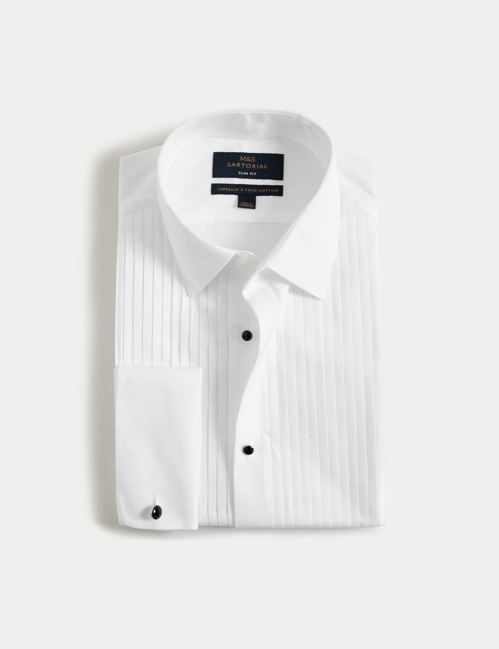 Stretch Milano Slim-Fit Dress Shirt, Non-Iron Twill English Collar Bold  Stripe
