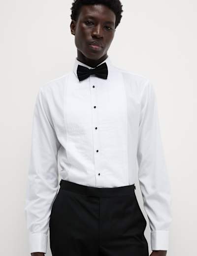 Tailored Fit Easy Iron Pure Cotton Dress Shirt