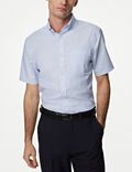 Camisa de rayas de ajuste estándar sin planchado 100% algodón
