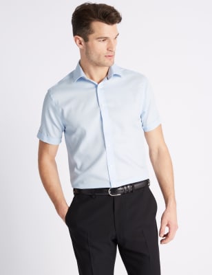 marks and spencer short sleeve formal shirts