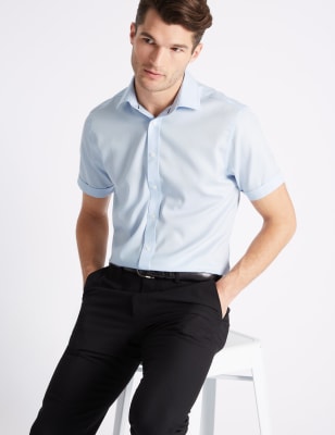 marks and spencer short sleeve formal shirts