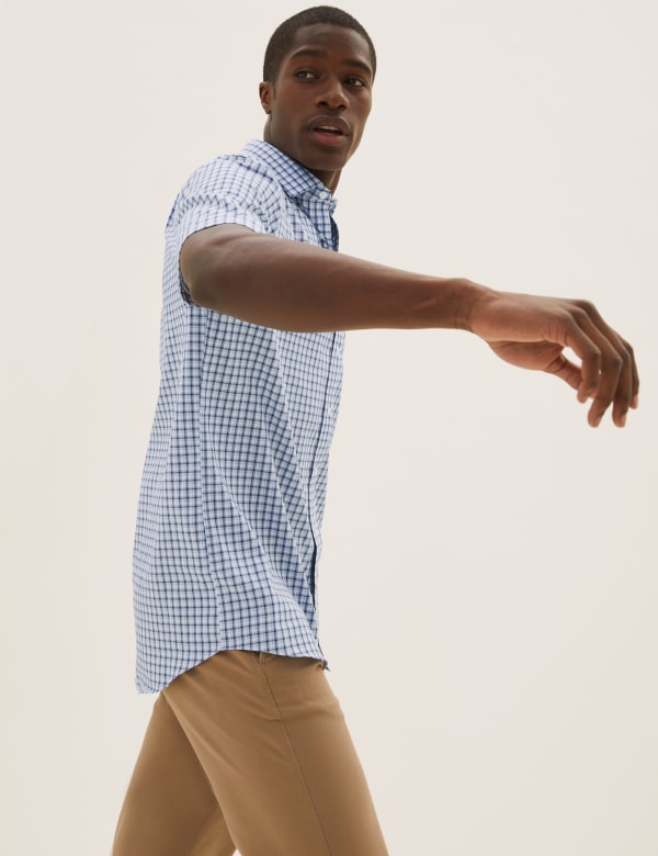 Regular Fit Checked Pure Cotton Shirt