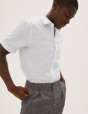 

M&S Collection Camisa 100% algodón de corte estándar sin planchadoMens - White, White