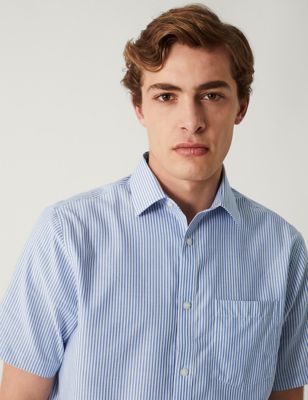 Regular Fit Non Iron Pure Cotton Oxford Shirt - IS