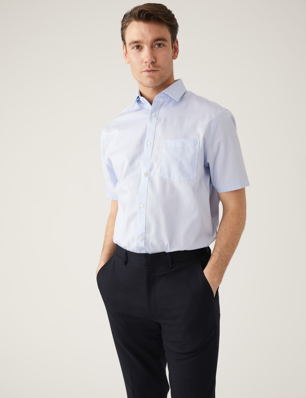 Regular Fit Pure Cotton Non Iron Striped Shirt image 3
