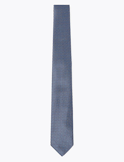 Skinny Micro Geometric Jacquard Tie