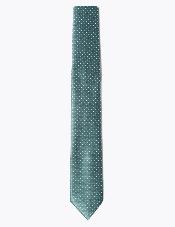 Spot Woven Skinny Tie