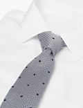 Spot Knitted Skinny Square End Tie