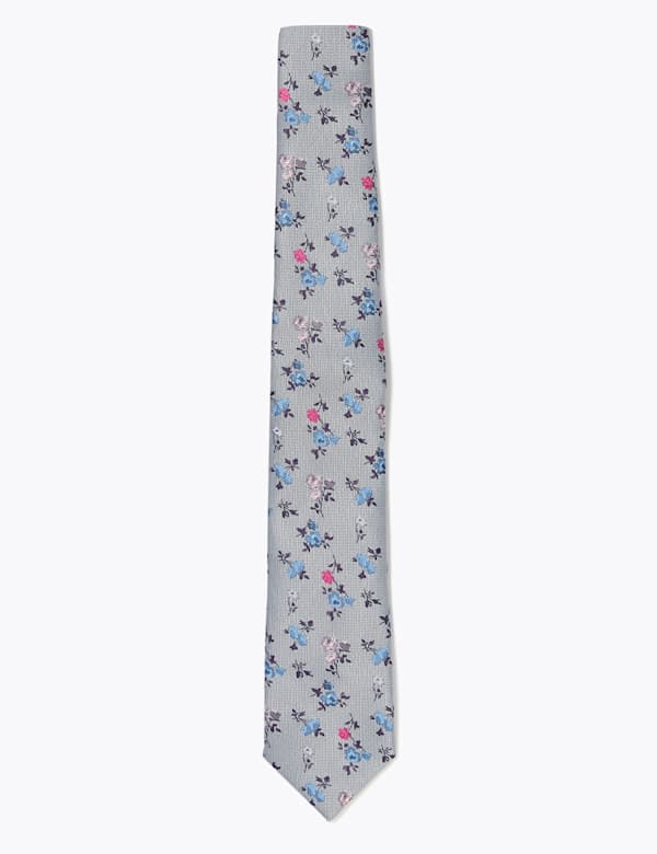 Ditsy Rose Woven Slim Tie