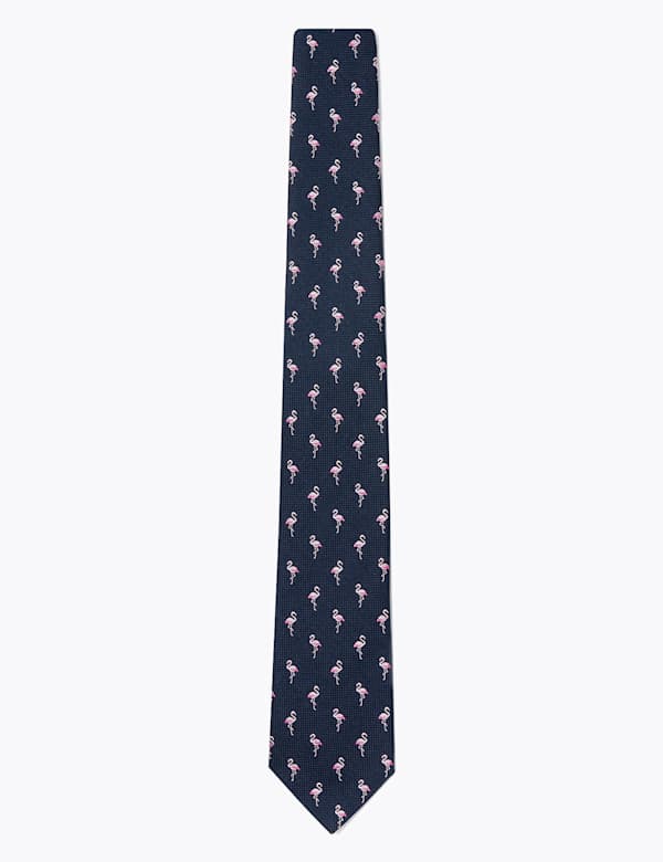 Flamingo Woven Slim Tie