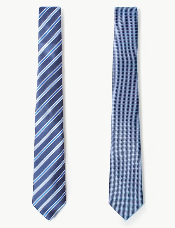 2 Pack Striped & Textured Tie
