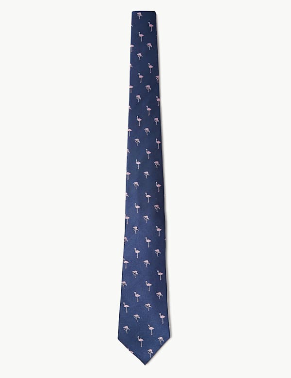 Pure Silk Flamingo Tie