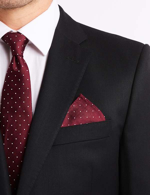 Pure Silk Spotted Tie & Pocket Square Set