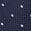 Pure Silk Slim Spot Tie - navy