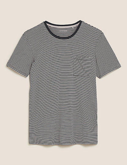 Premium Cotton Striped T-Shirt Vest
