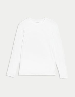 Autograph Mens Supima&reg; Cotton Blend Long Sleeve Vest - XL - White, White