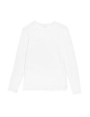 Autograph Mens Premium Cotton Long Sleeve Vest - White, White,Black