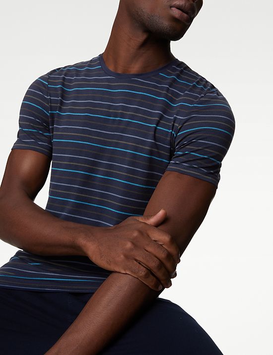 Supima® Cotton Blend Striped T-Shirt Vest