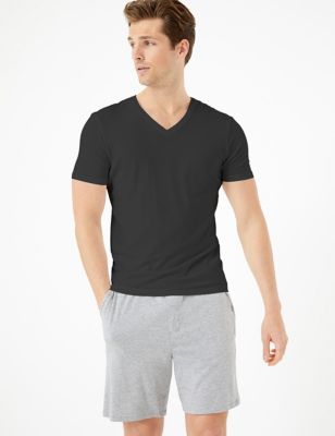 

Mens Autograph Supima® Cotton Blend V-Neck T-Shirt Vest - Black, Black