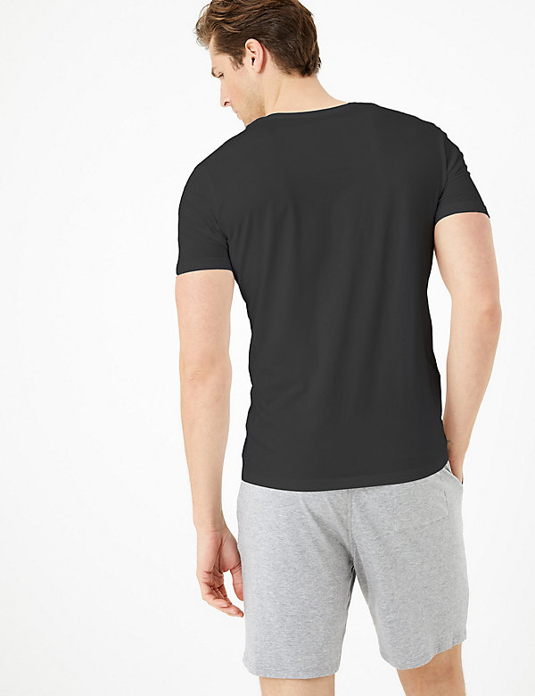 Camiseta de algodón premium de escote en pico