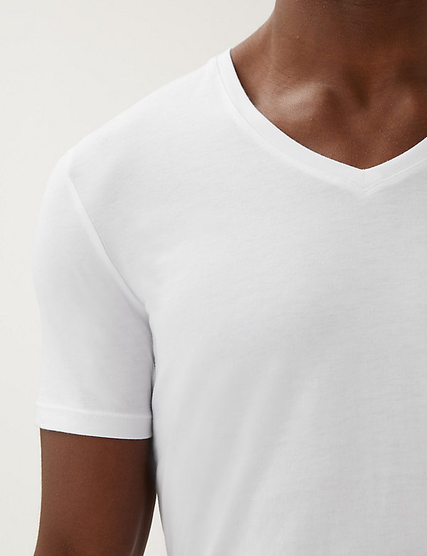 Supima® Cotton Blend V-Neck T-Shirt Vest - HU