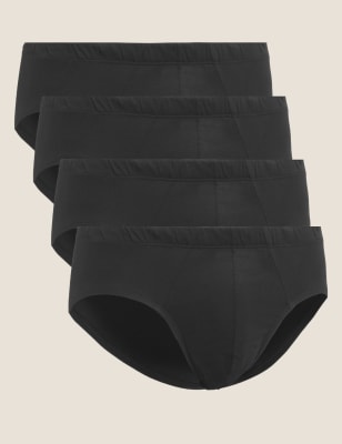 

M&S Collection Pack de 4 slips Cool & Fresh™ 100% algodón variadosMens - Black, Black