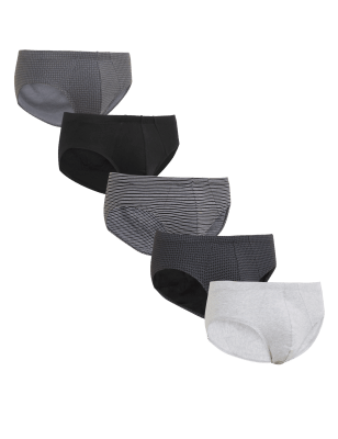 

Mens M&S Collection 5pk Pure Cotton Cool & Fresh™ Slips - Black Mix, Black Mix