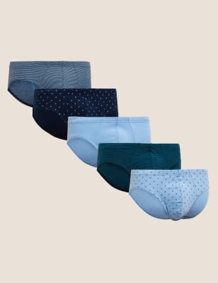 

M&S Collection Pack de 5 calzoncillos slip Cool & Fresh™ 100% algodónMens - Light Blue Mix, Light Blue Mix