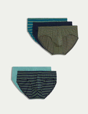 

M&S Collection Pack de 5 slips Cool & Fresh™ 100% algodón variadosMens - Navy, Navy