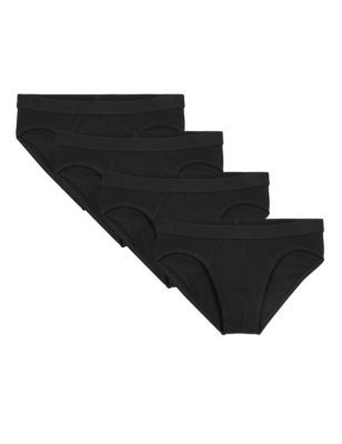 

Mens M&S Collection 4pk Cotton Cool & Fresh™ Stretch Slips - Black, Black