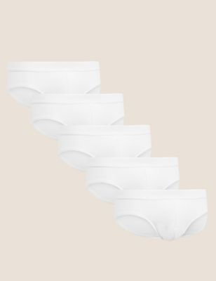 

Mens M&S Collection 5pk Cotton Rich Cool & Fresh™ Slips - White, White
