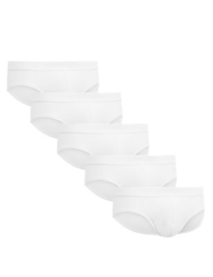 

Mens M&S Collection 5pk Cotton Rich Cool & Fresh™ Slips - White, White