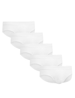 

Mens M&S Collection 5er-Pack Slips mit hohem Baumwollanteil und Cool & Fresh™ - White, White