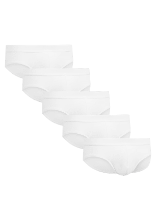 

Mens M&S Collection 5pk Cotton Rich Cool & Fresh™ Slips - White, White