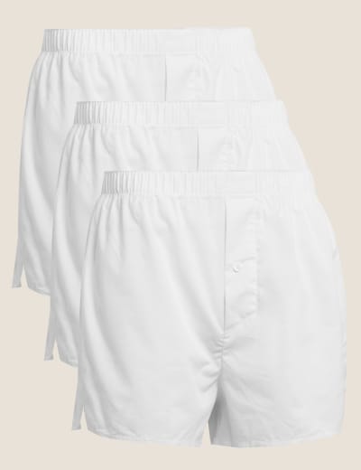 3pk Pure  Cotton Woven Boxers